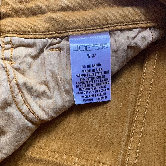 Joe’s Jeans Skinny Jeans, Quality Skinny Denim Jeans, Mustard Skinny Denim Jeans - Picture 6 of 11